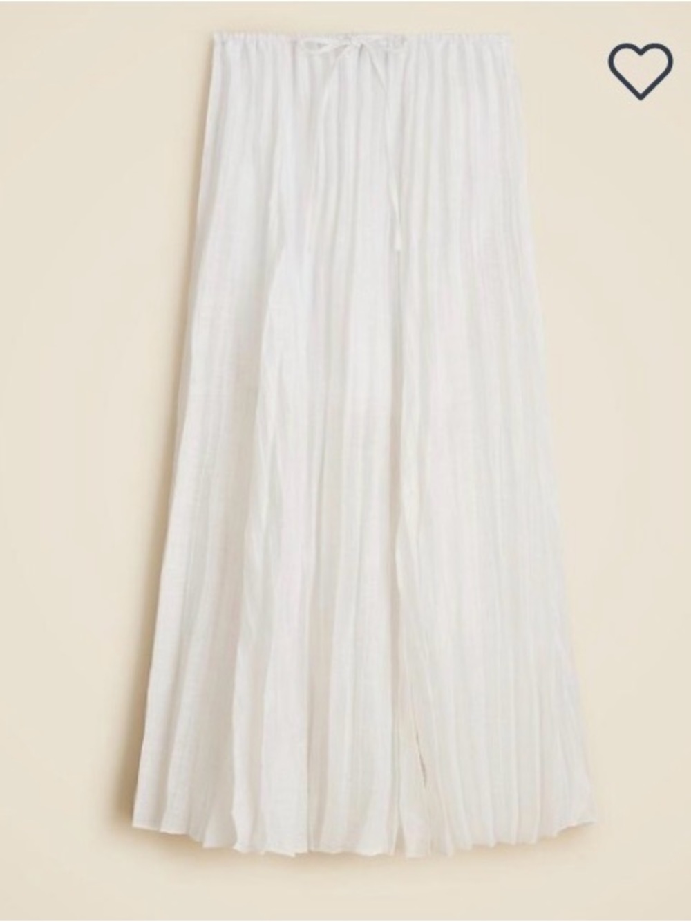 J. Crew White Pleated Maxi Skirt